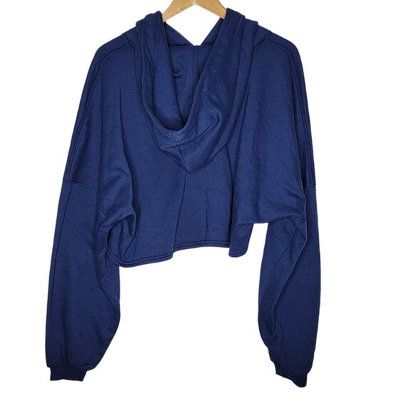 Savage x Fenty Hooded Pullover Cropped‎ Sweater Plus Size Women's 2X Navy Blue - Picture 2 of 5